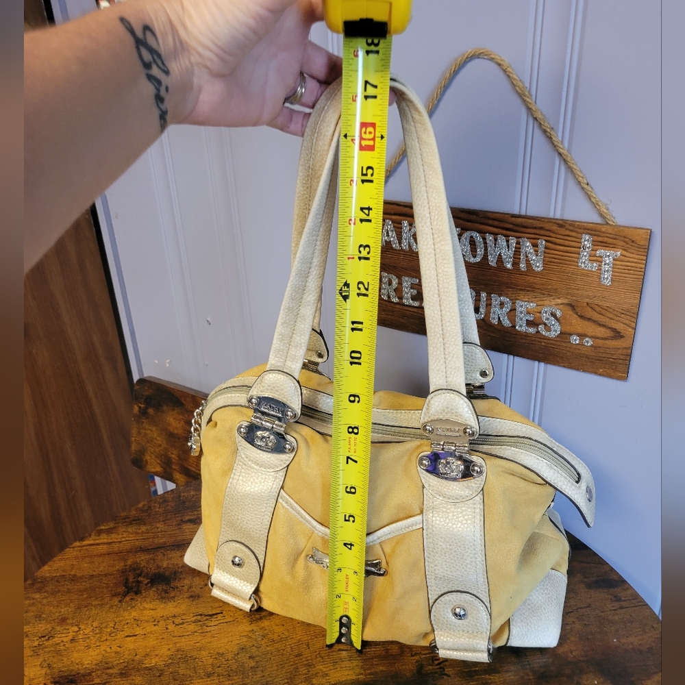 Kathy Van Zeeland shoulder Bag silver tone hardware-yellow - Picture 14 of 16